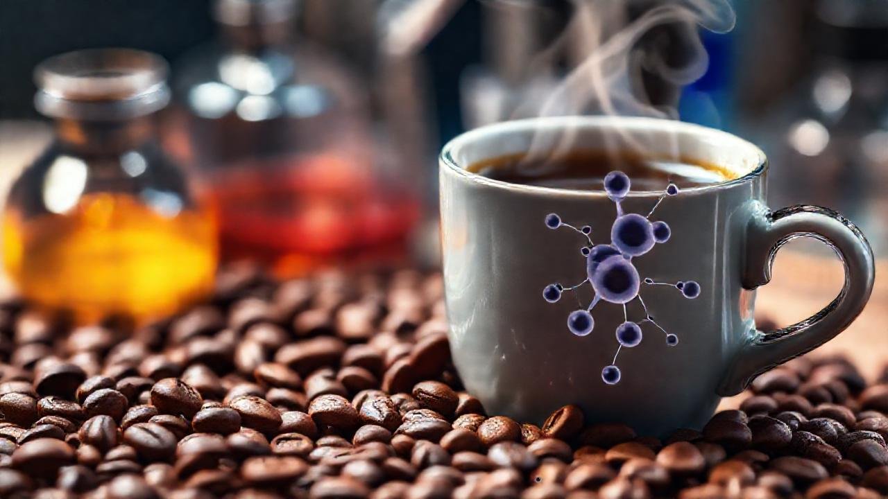 Café antioxidante: ciencia visual y vibrante