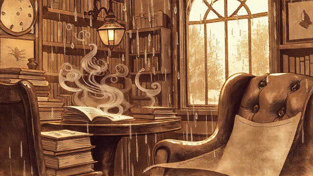 Un café lluvioso evoca calidez y quietud