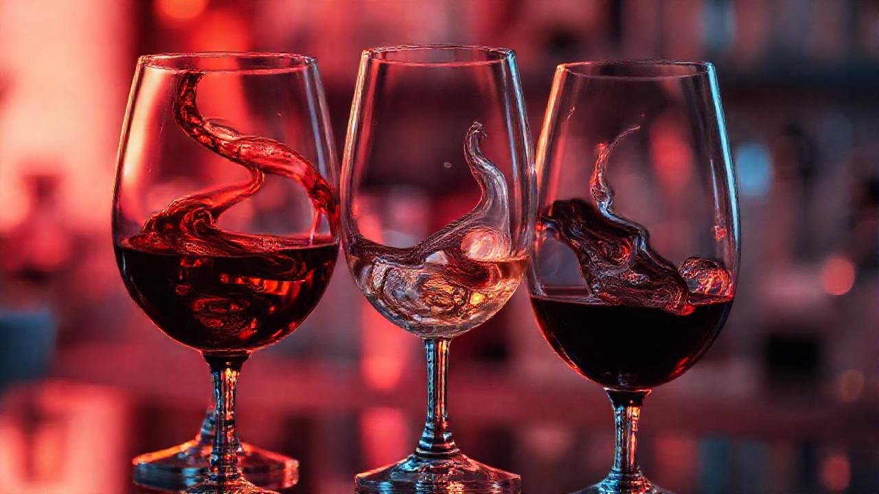 Vino elegante en contraste térmico