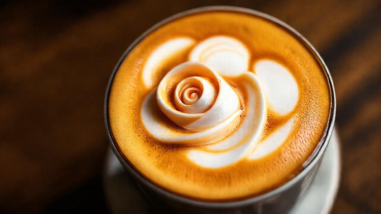 Latte art floral se crea elegantemente
