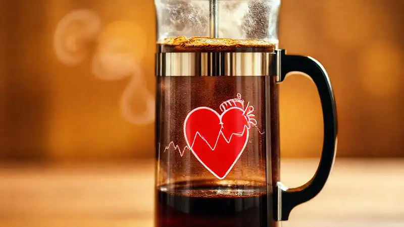 Café francés saludable promueve un corazón sano