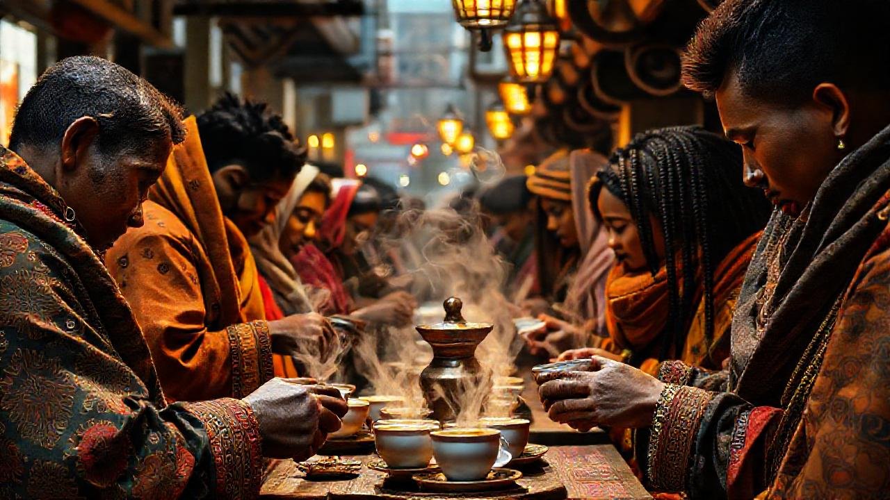 Ceremonia de café ancestral y moderna