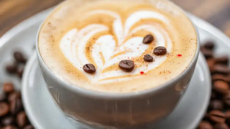 Un café blanco elegante y cremoso