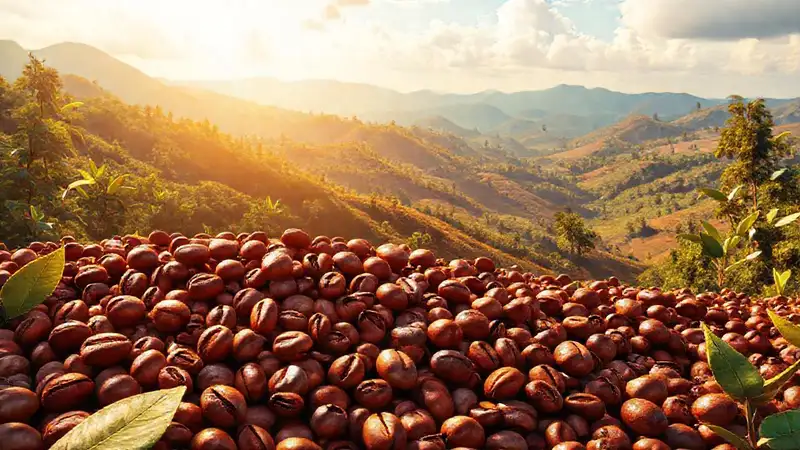 Café colombiano: ilustración detallada y nutritiva