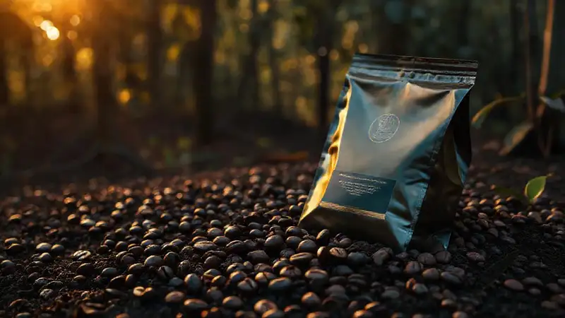 Café exótico, lujo y sofisticación en detalle