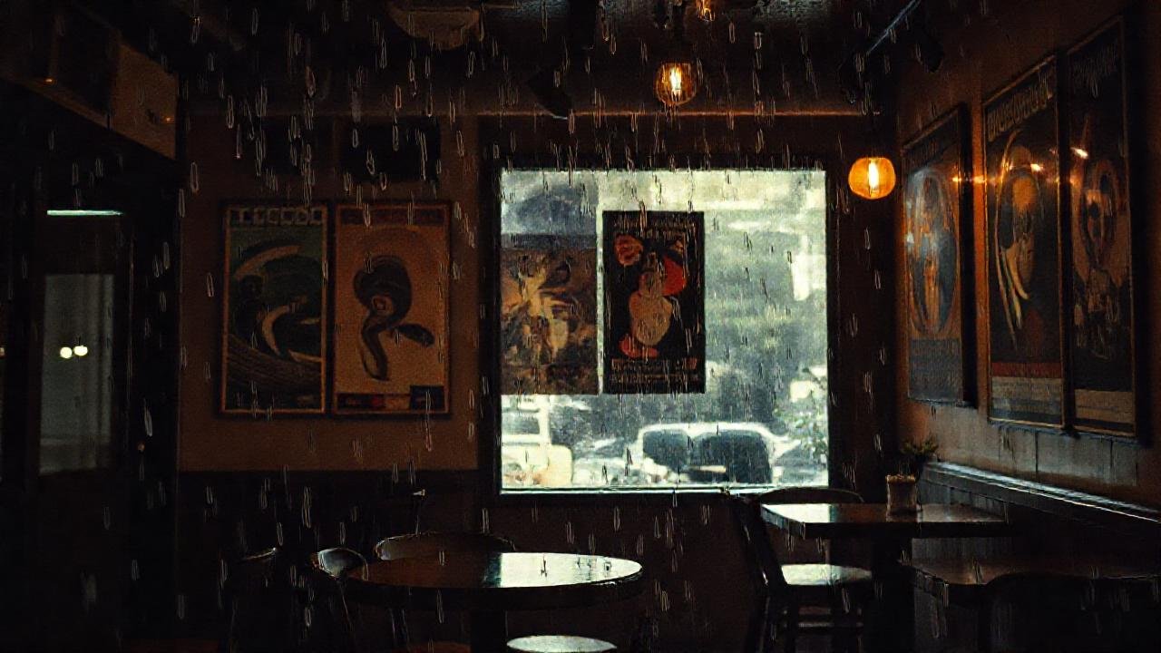 Un café vintage, melancólico y filmico