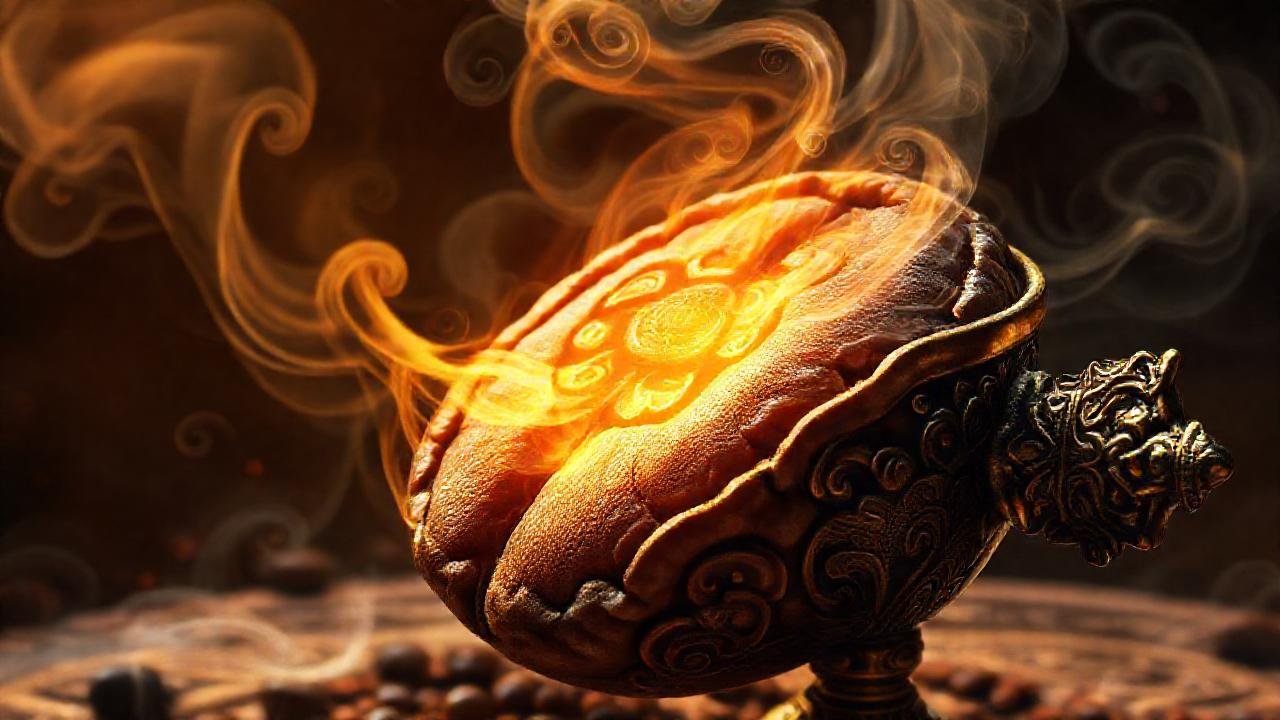 Café ancestral: ritual místico y brillante