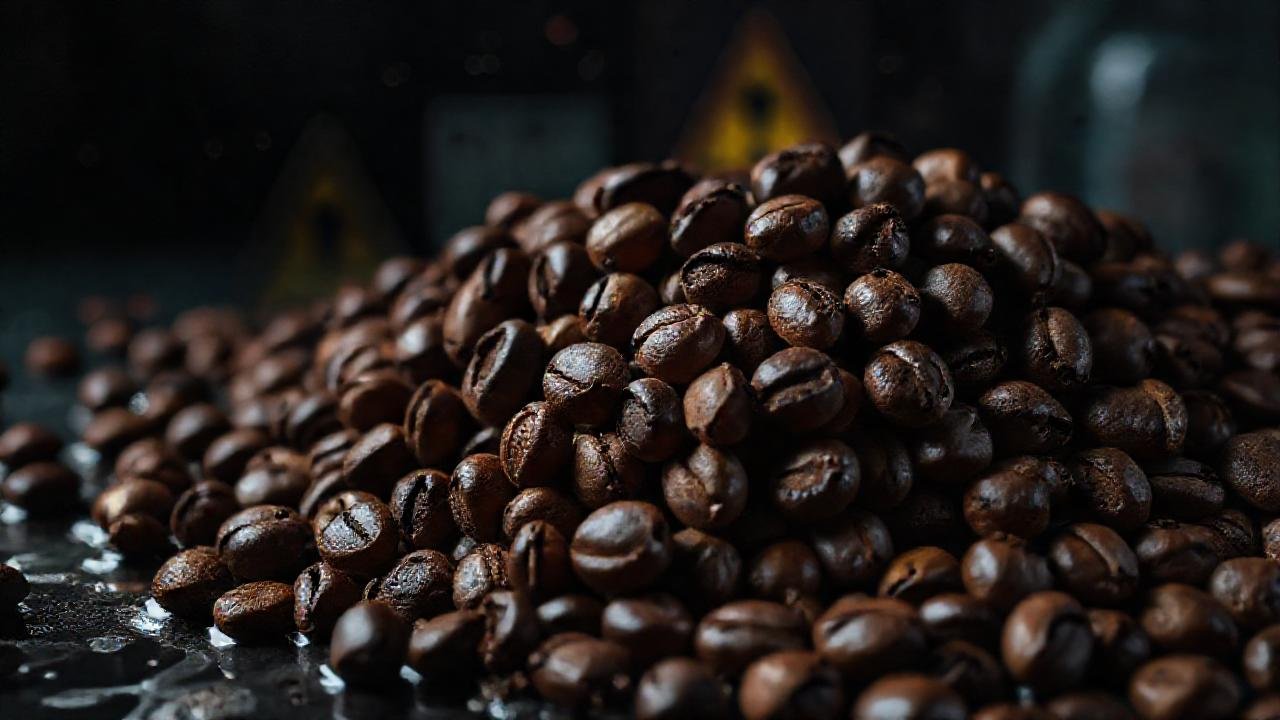 Laboratorio peligroso: granos de café en descomposición