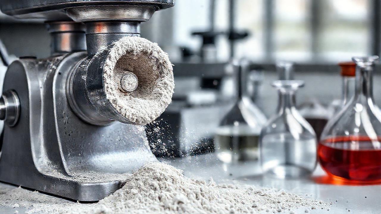 Laboratorio científico: polvo, extracción, ilustración precisa