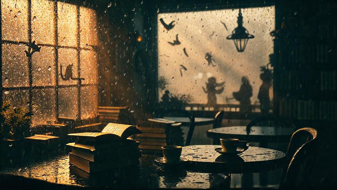 Un café lluvioso, surreal y soñador