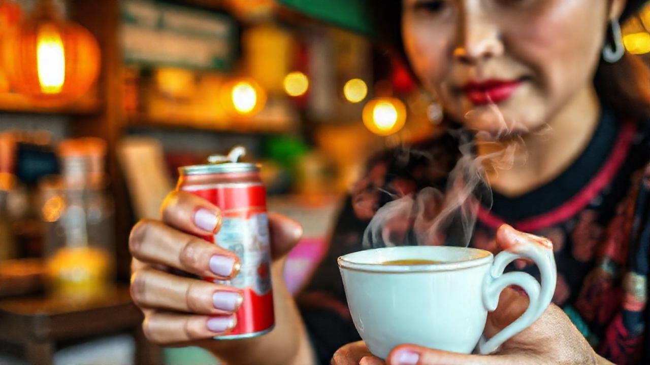 Café vietnamita: tradición y luz dorada