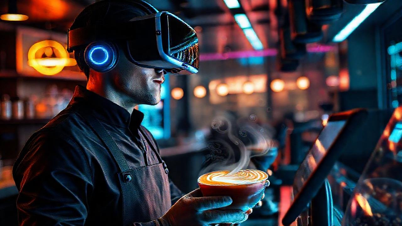 Barista futurista crea arte latte digital