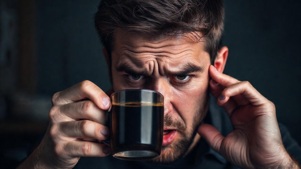 Hombre en crisis por exceso de cafeína