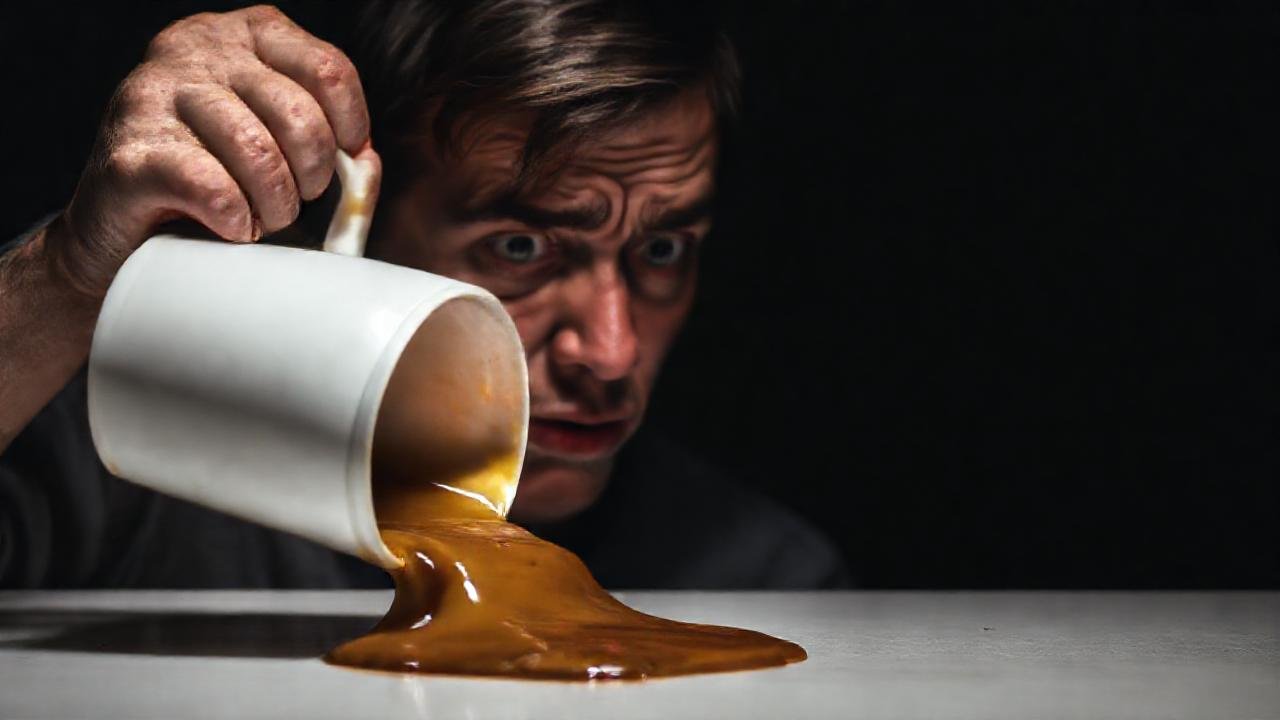La taza derramada presagia un malestar intenso