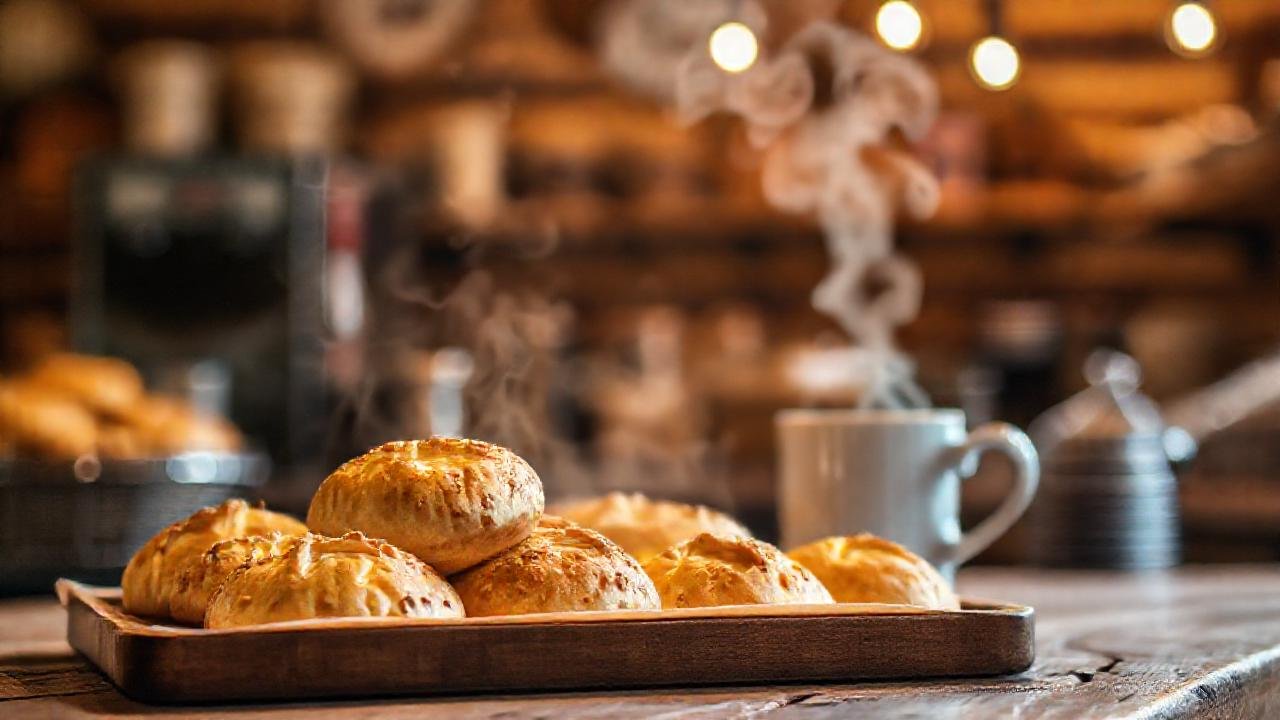 Panadería acogedora, dulce y cálida