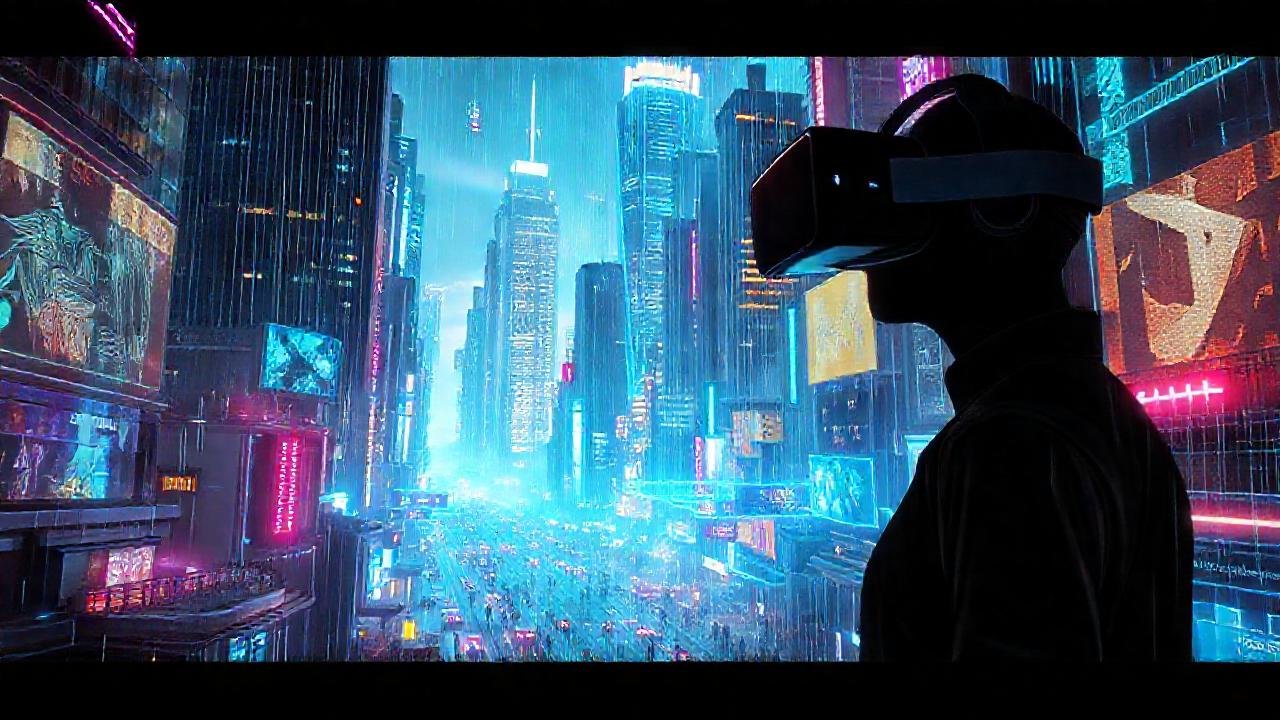 Ciudad futurista, vibrante y digitalmente inmersa