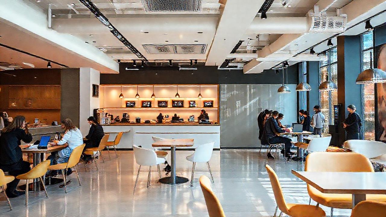 Un café moderno y estilizado invita