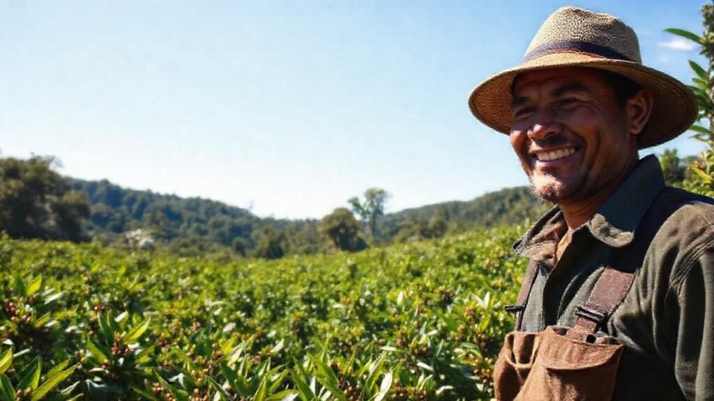 Una finca cafetera tropical