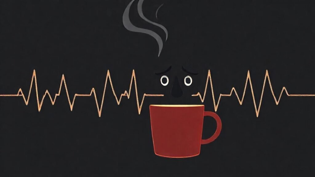 Latido ansioso en fondo oscuro