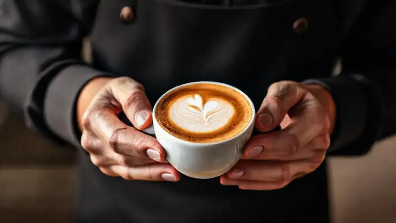 Barista crea un café con arte
