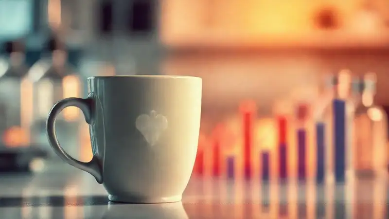 Ilustración científica moderna de café y ciencia