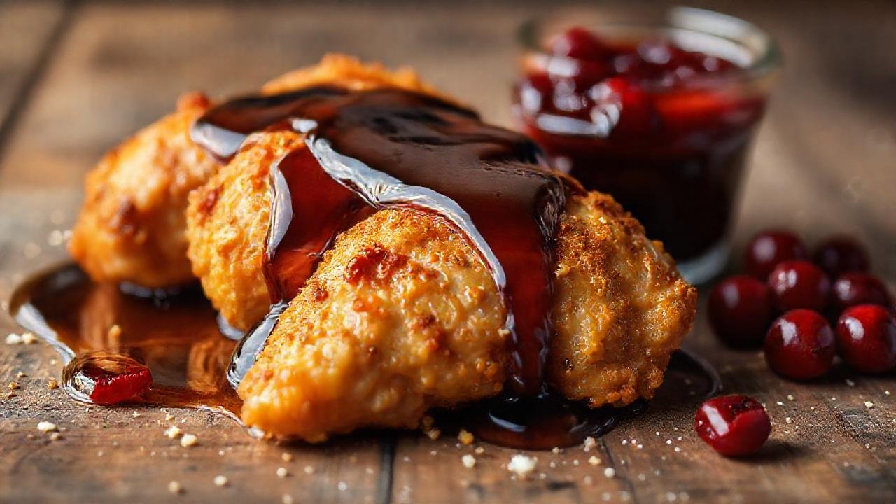 Polvorienta comida apetecible, iluminada y vibrante