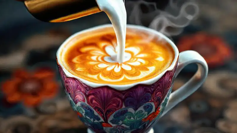 Arte latte: diseño floral y vapor