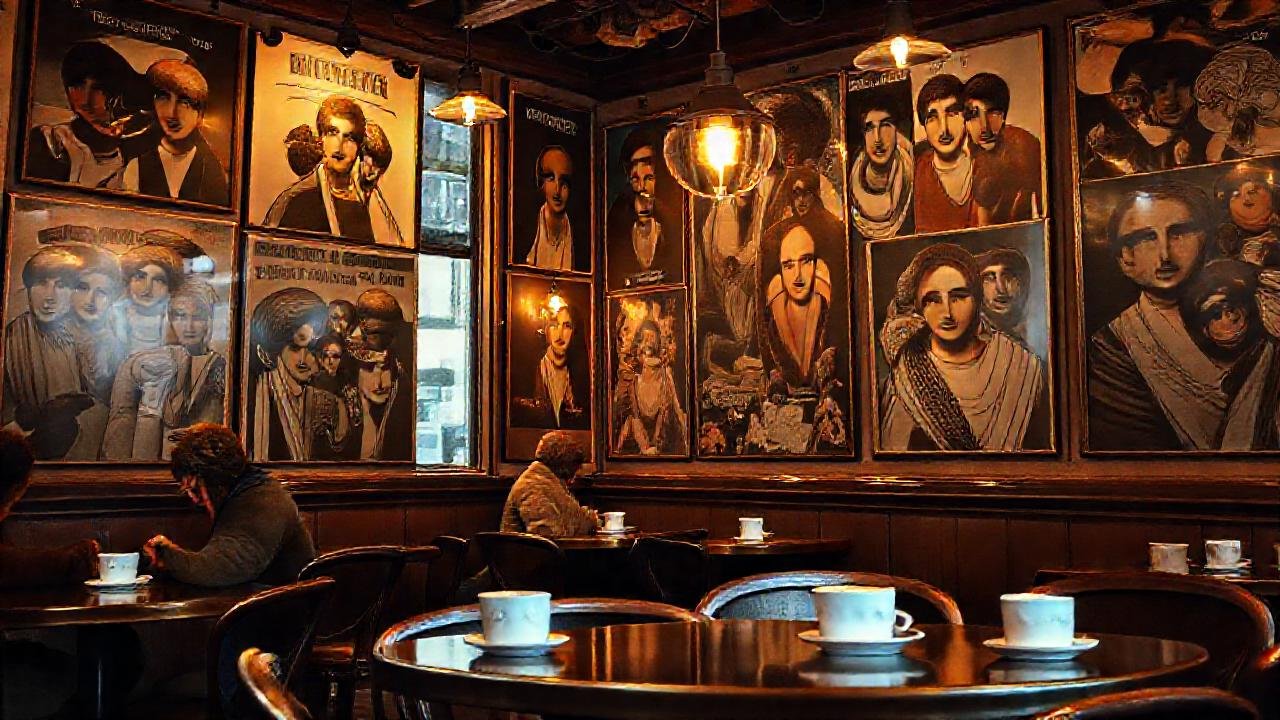 Un café europeo acogedor y vibrante