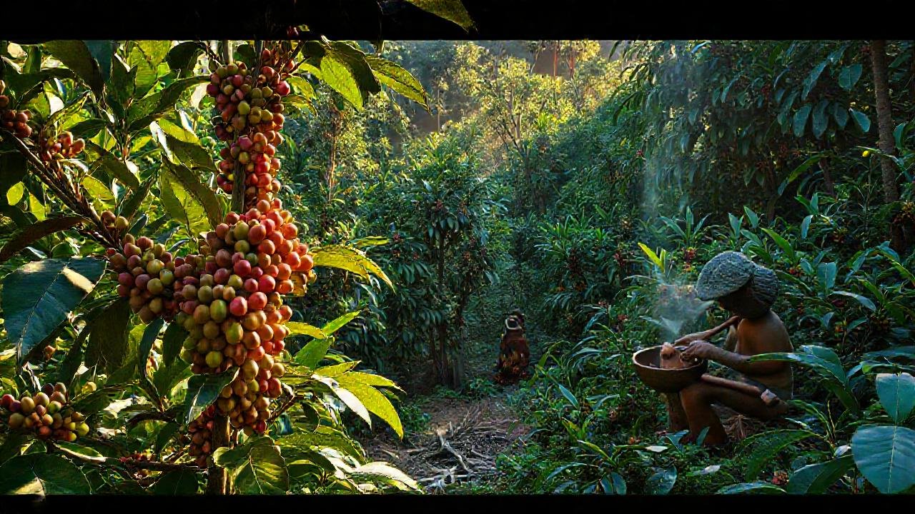 Plantación de café exuberante