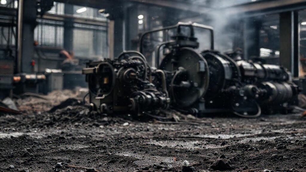 Un ambiente industrial caótico e inquietante