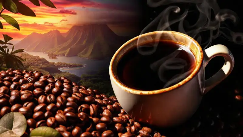 Café hawaiano: oscuridad y color intenso