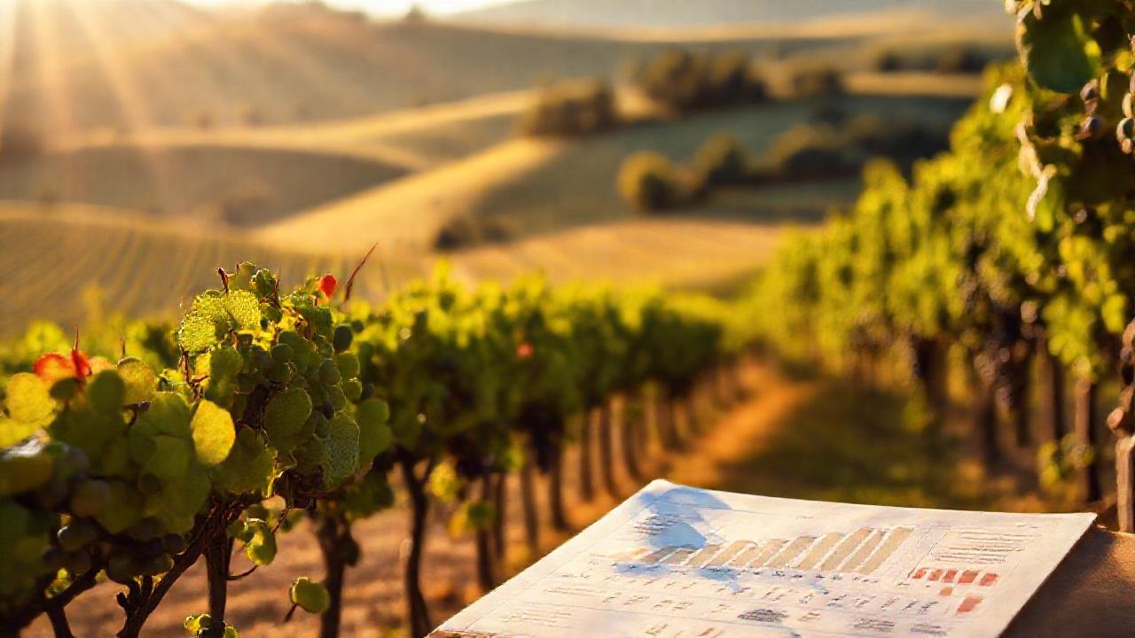 Bodega: sol, uvas y análisis visuales
