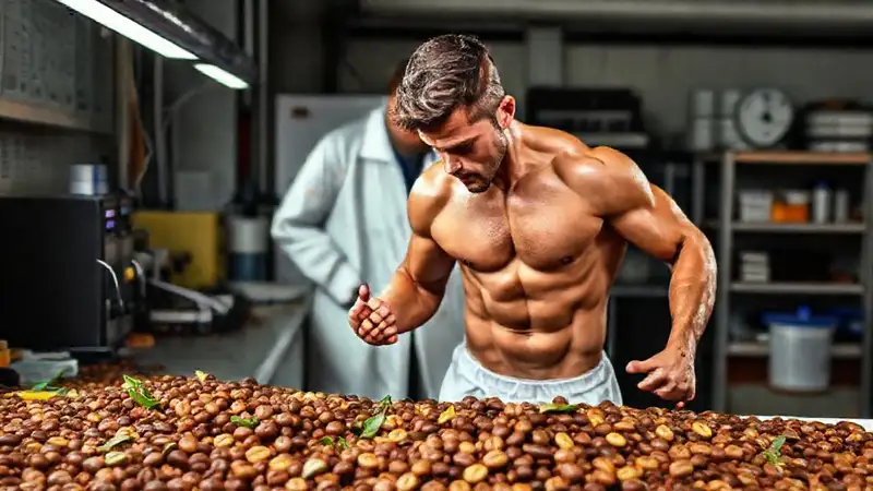 Atleta energético disfruta café y ciencia