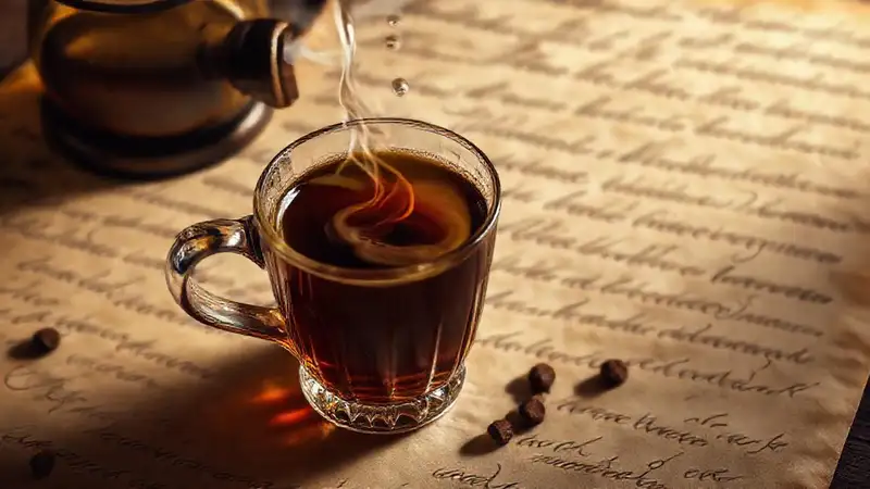 Una taza antigua emana calidez y misterio