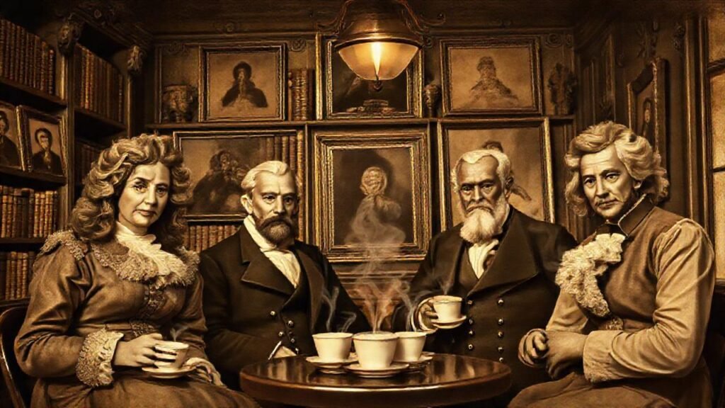 Un café antiguo evoca nostalgia sepia