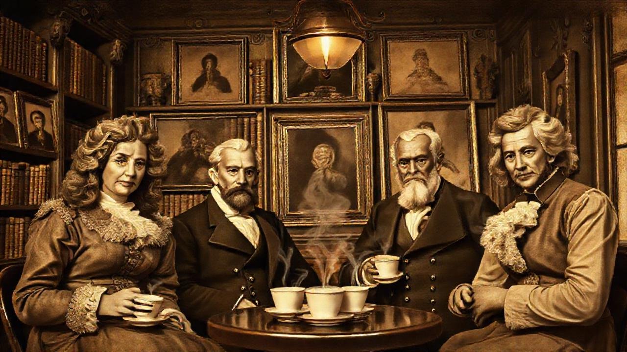 Un café antiguo evoca nostalgia sepia