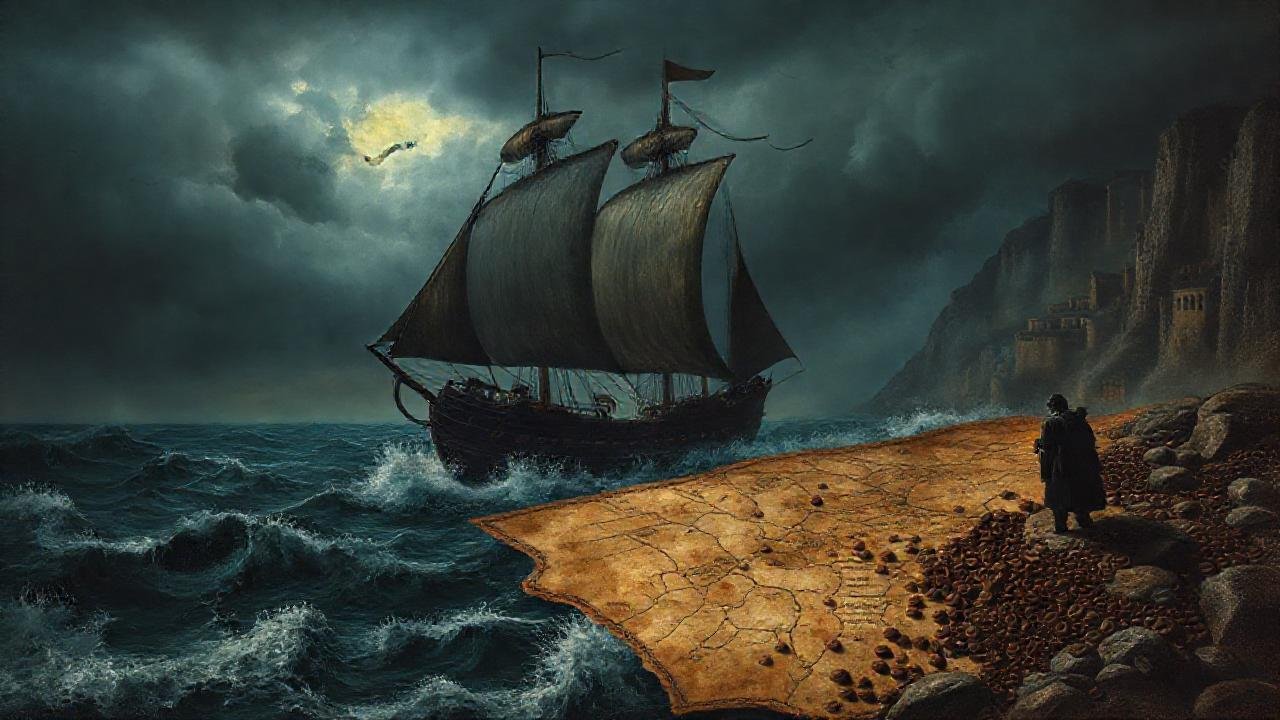 Barco oscuro navega costa europea misteriosa