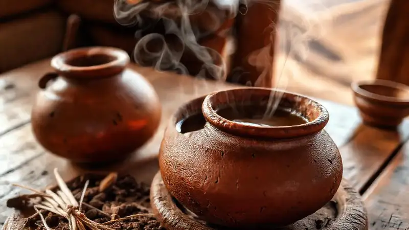 Café andino en cerámica artesanal