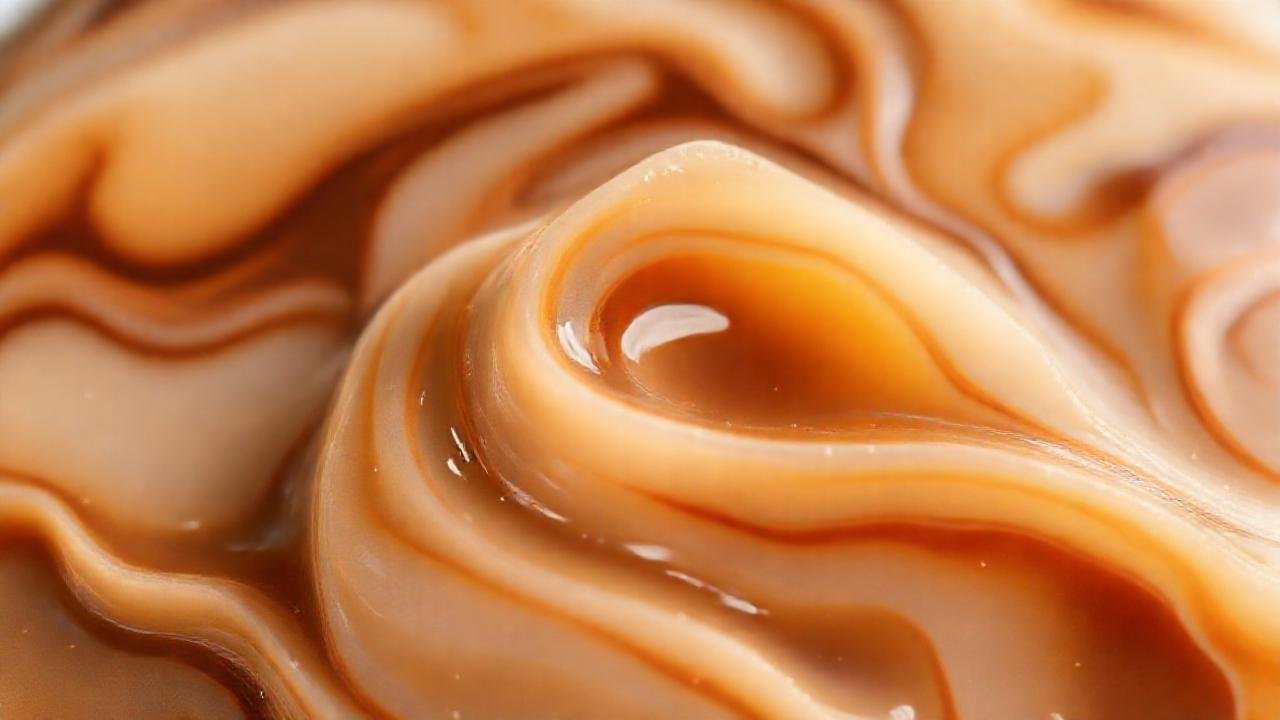 Un postre elegante y brillante se exhibe