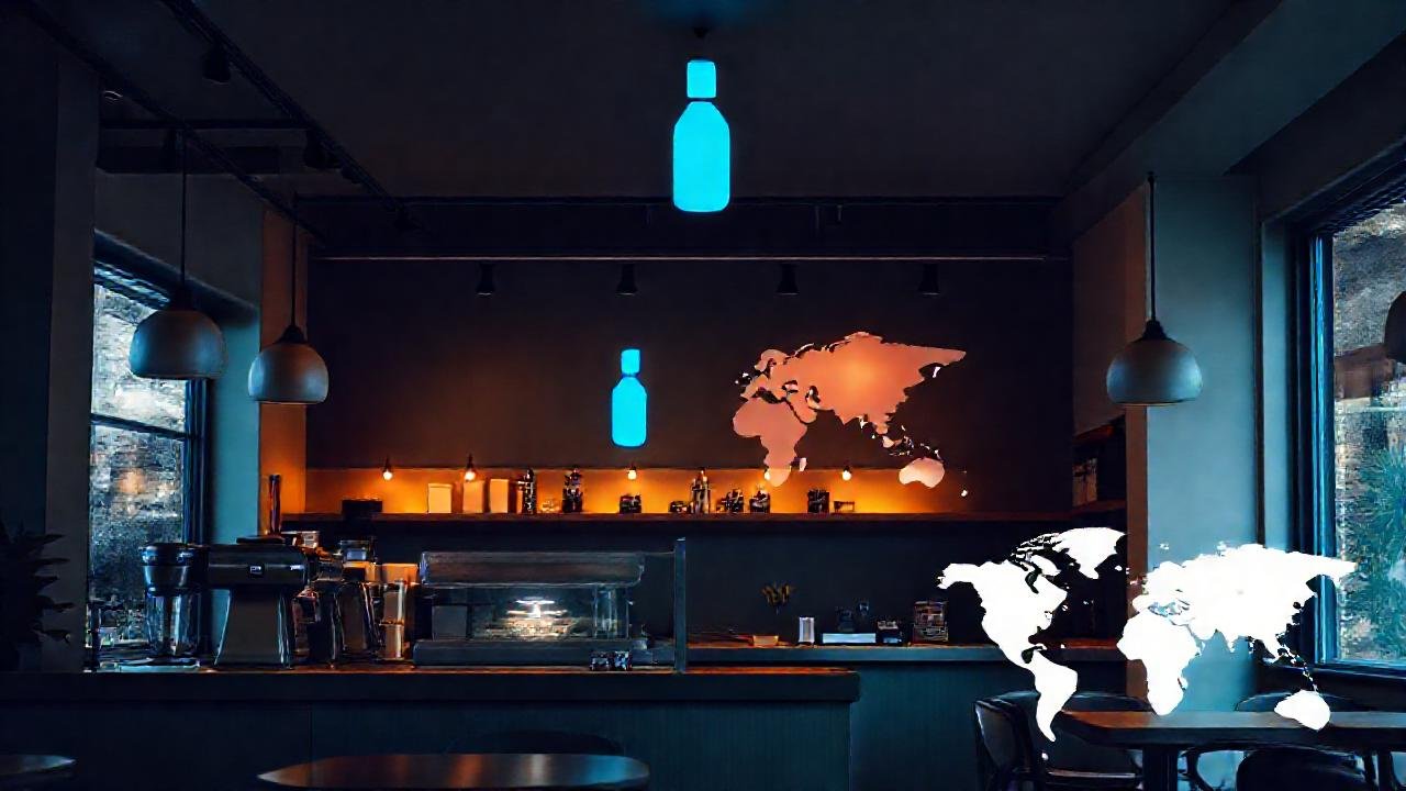 Café minimalista, global y acogedor