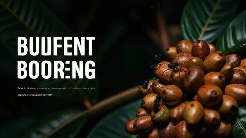 Hormigas amenazantes invaden café tropical oscuro