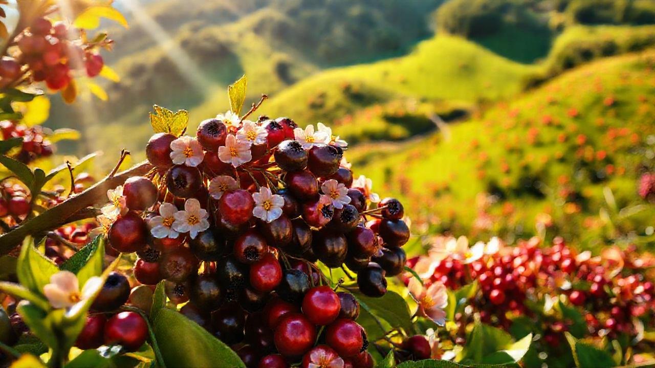 Una exuberante y cálida escena cafetera