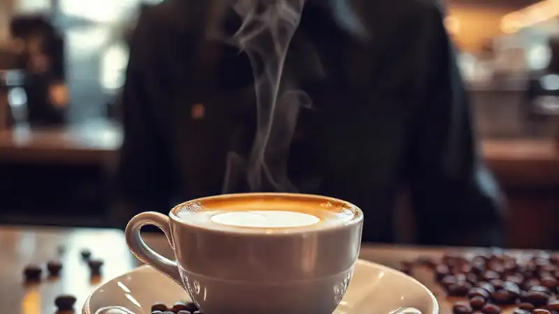 Un café elegante y vaporoso en moderno café