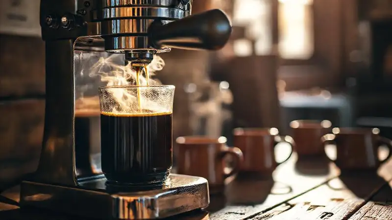 Un café italiano humeante