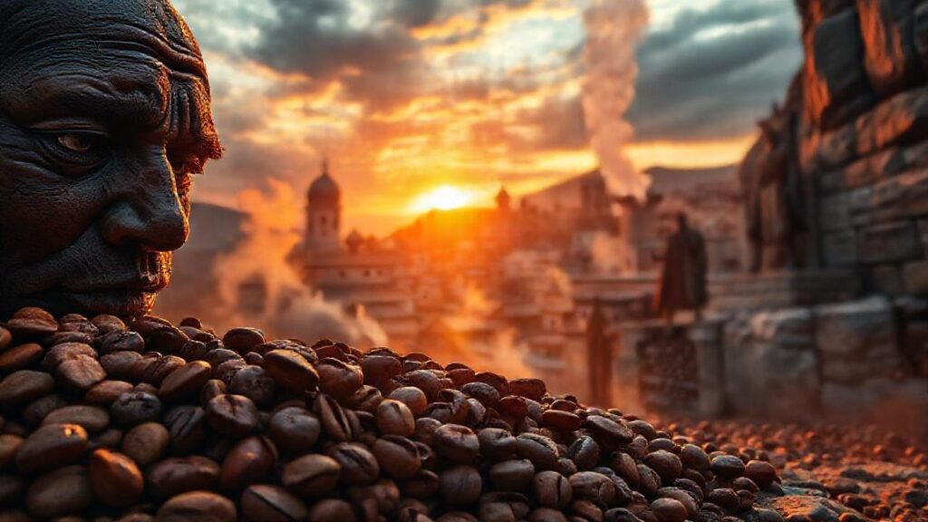 Un pueblo antiguo enfrenta un atardecer heroico