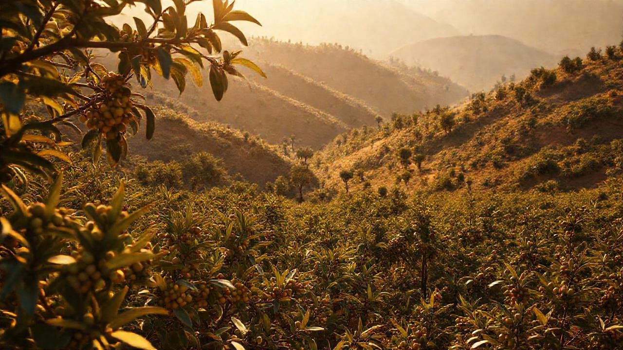 Café ancestral, paisajes y luz cálida