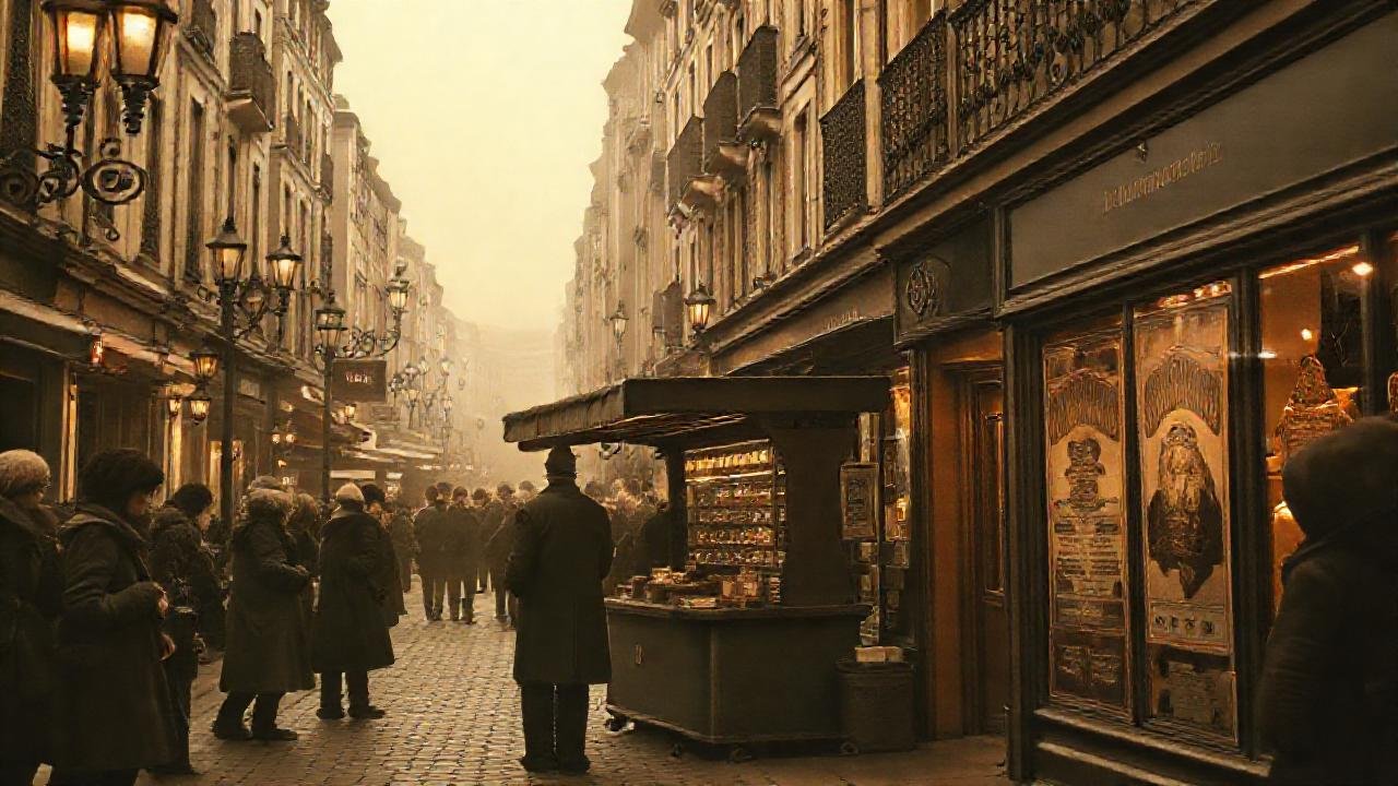 Vecinos observan café en París antiguo