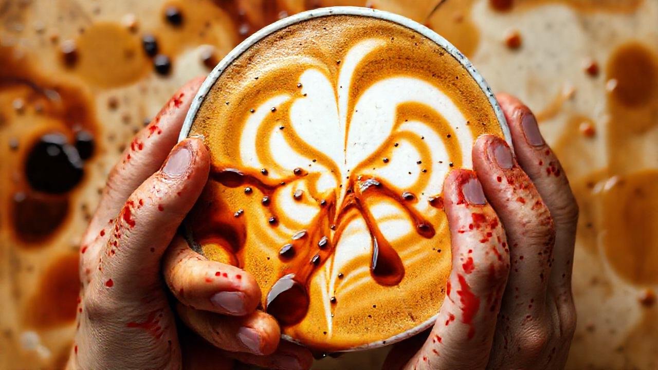 Arte de café imperfecto y caótico