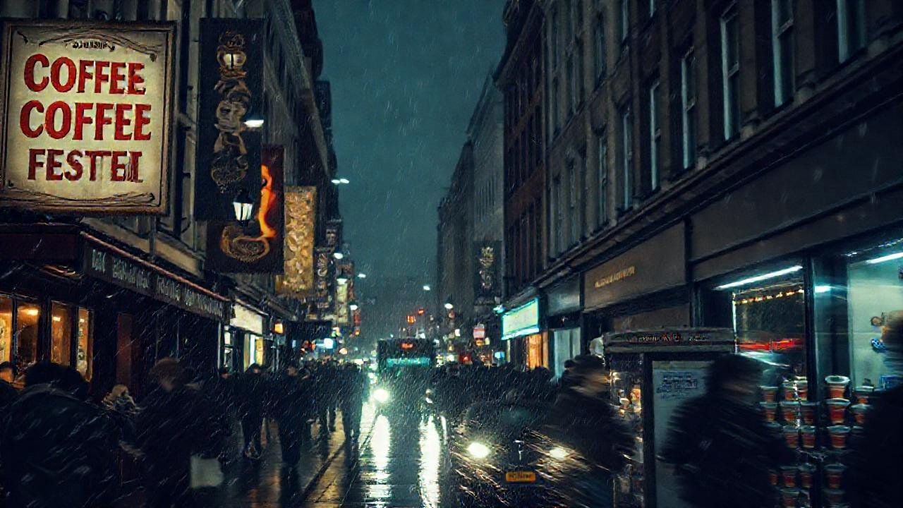 Londres lluvioso: café, multitudes y atmósfera vibrante