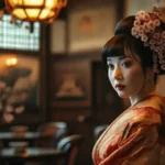 Un café japonés elegante evoca misterio y belleza